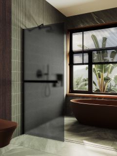 Душевая перегородка MaybahGlass MGD-730-6ш 79см чёрный